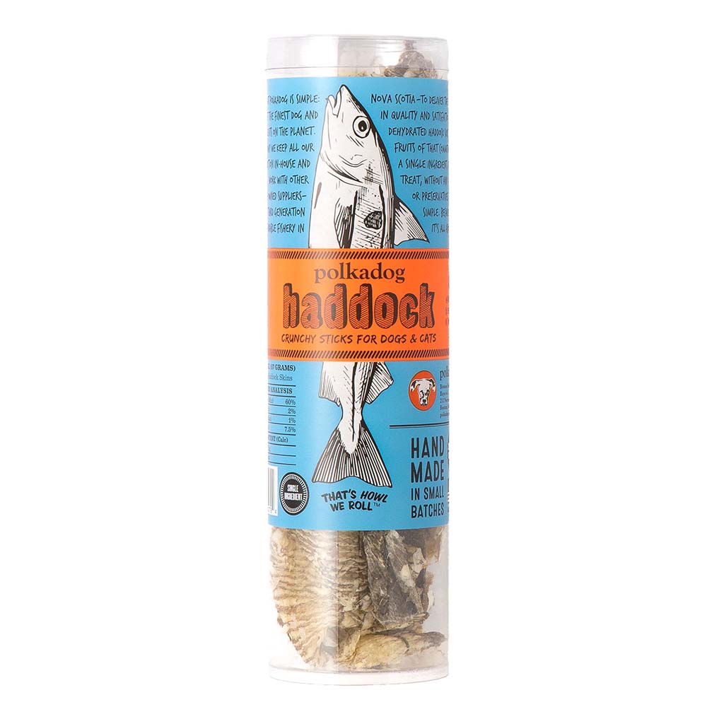 Polkadog Haddock Skin Jerky Grain-Free Treats For Cats & Dogs 2oz (Tube)