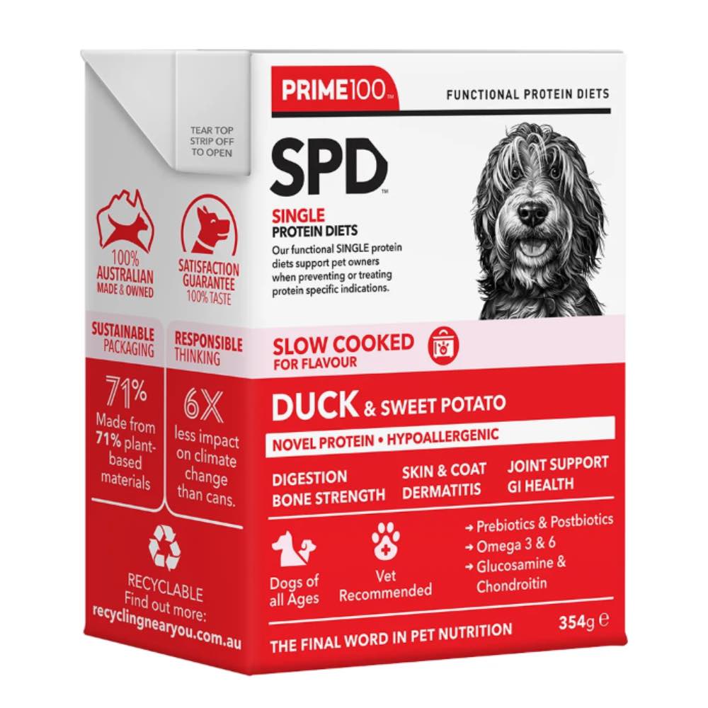 Prime100 SPD Slow Cooked Duck & Sweet Potato Wet Dog Food 345g