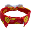 RuffCo Handcrafted Bowtie Button Collar For Cats & Dogs (Red Smiley)