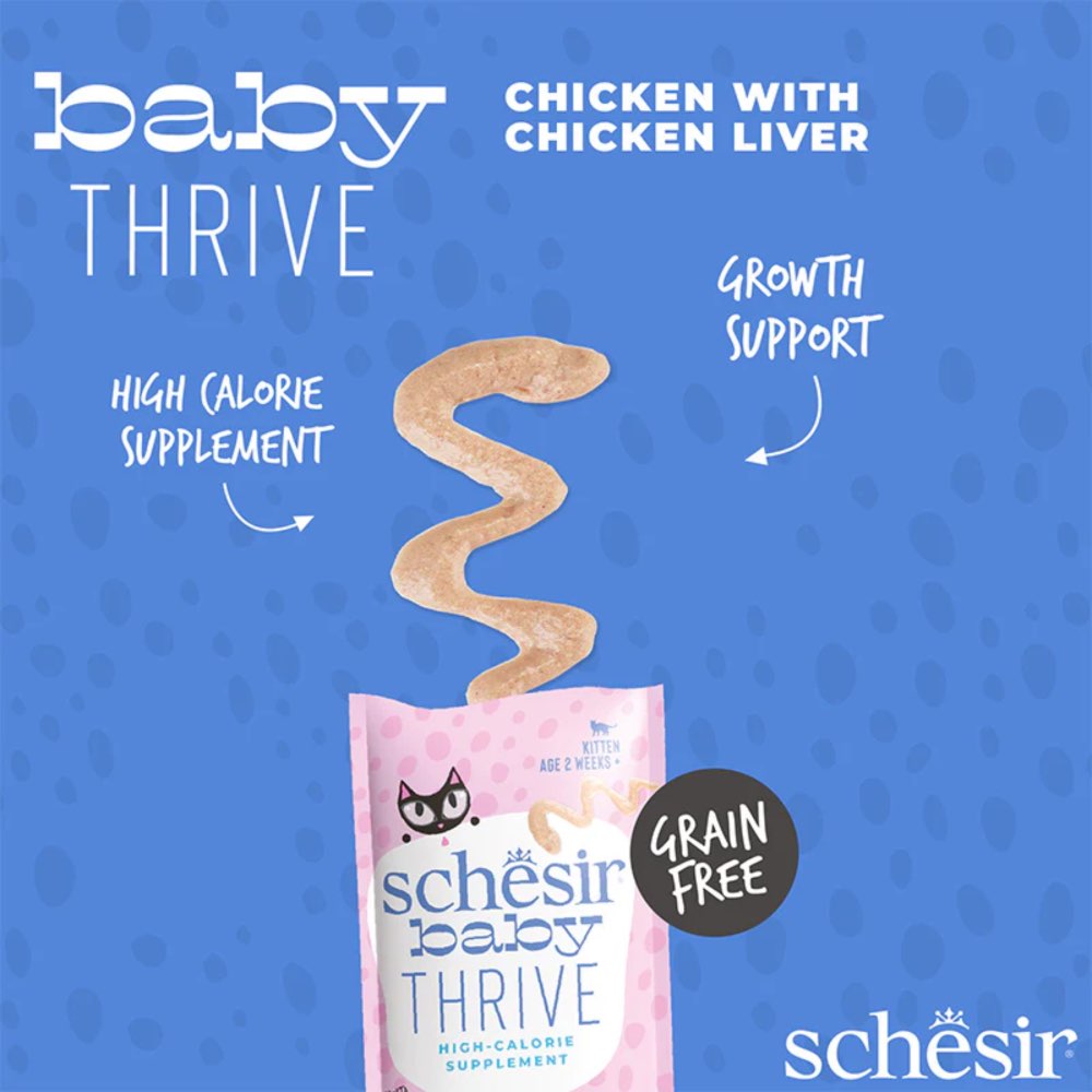 Schesir Baby Thrive High Calorie Chicken With Chicken Liver Pouch Supplement Cat Food 160g