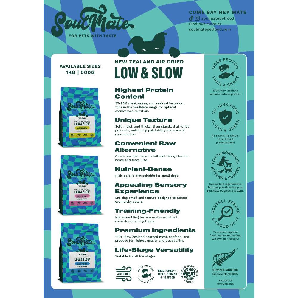 SoulMate Low & Slow New Zealand Seafood Grain Free Air Dried Dog Food