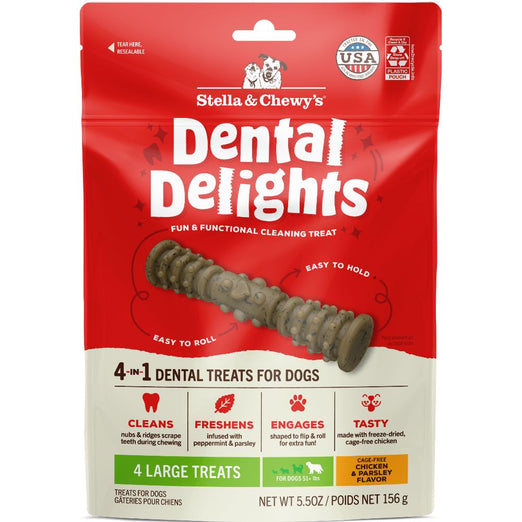 Stella & Chewy's Dental Delights 4-In-1 Dental Dog Treats 5.5oz