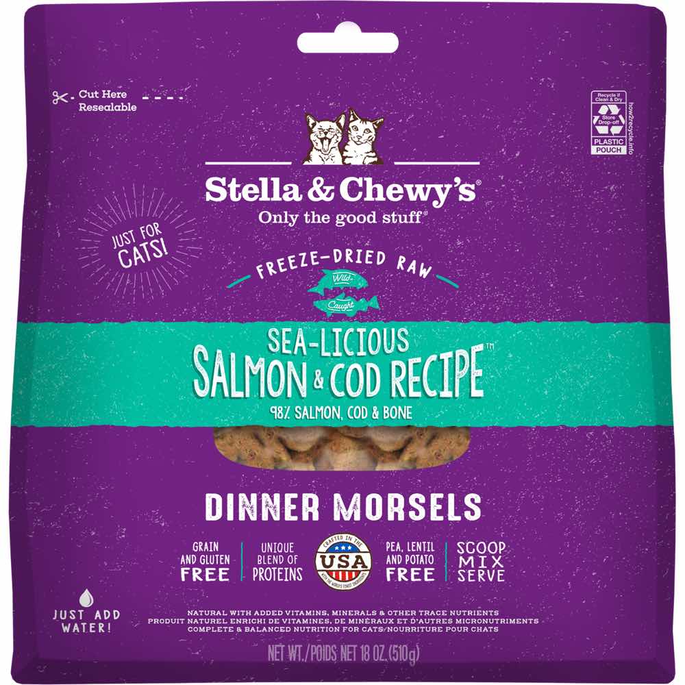 Stella & Chewy’s Sea-licious Salmon & Cod Dinner Morsels Freeze-Dried Cat Food