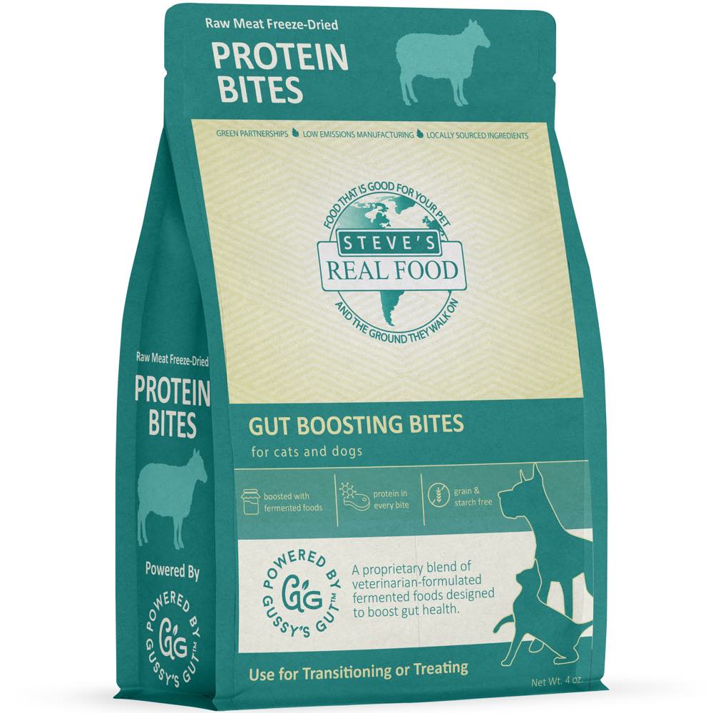 Steve's Real Food Protein Bites Lamb Grain-Free Freeze-Dried Raw Treats For Cats & Dogs 4oz