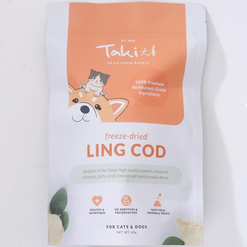 Taki Ling Cod Fish Grain-Free Freeze-Dried Treats For Cats & Dogs 60g