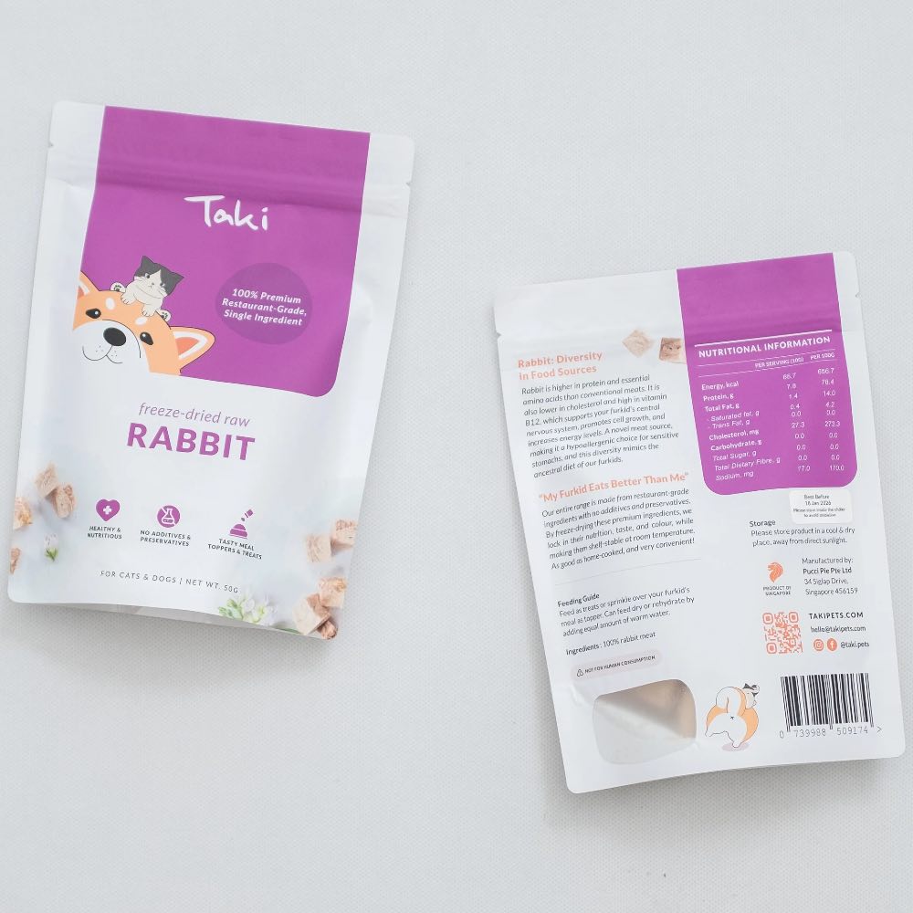 Taki Rabbit Cubes Grain-Free Freeze-Dried Treats For Cats & Dogs 50g