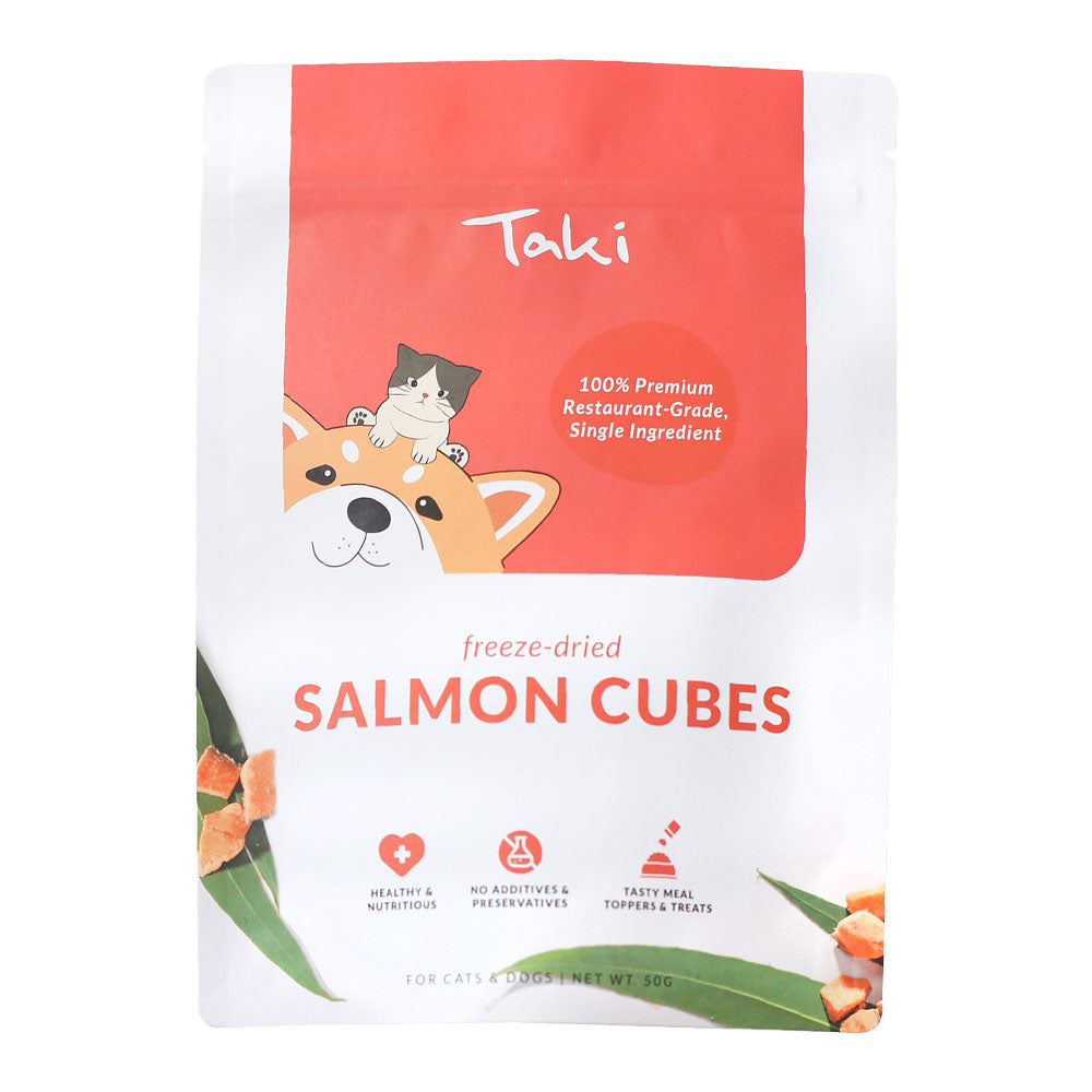 Taki Salmon Cubes Grain-Free Freeze-Dried Treats For Cats & Dogs 50g