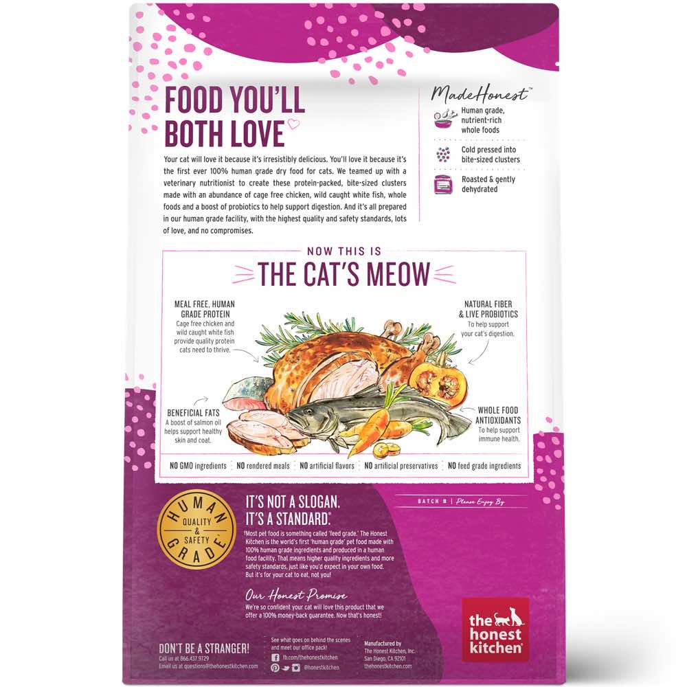 The Honest Kitchen Whole Food Clusters Chicken & Fish Grain-Free Dry Cat Food 4lb