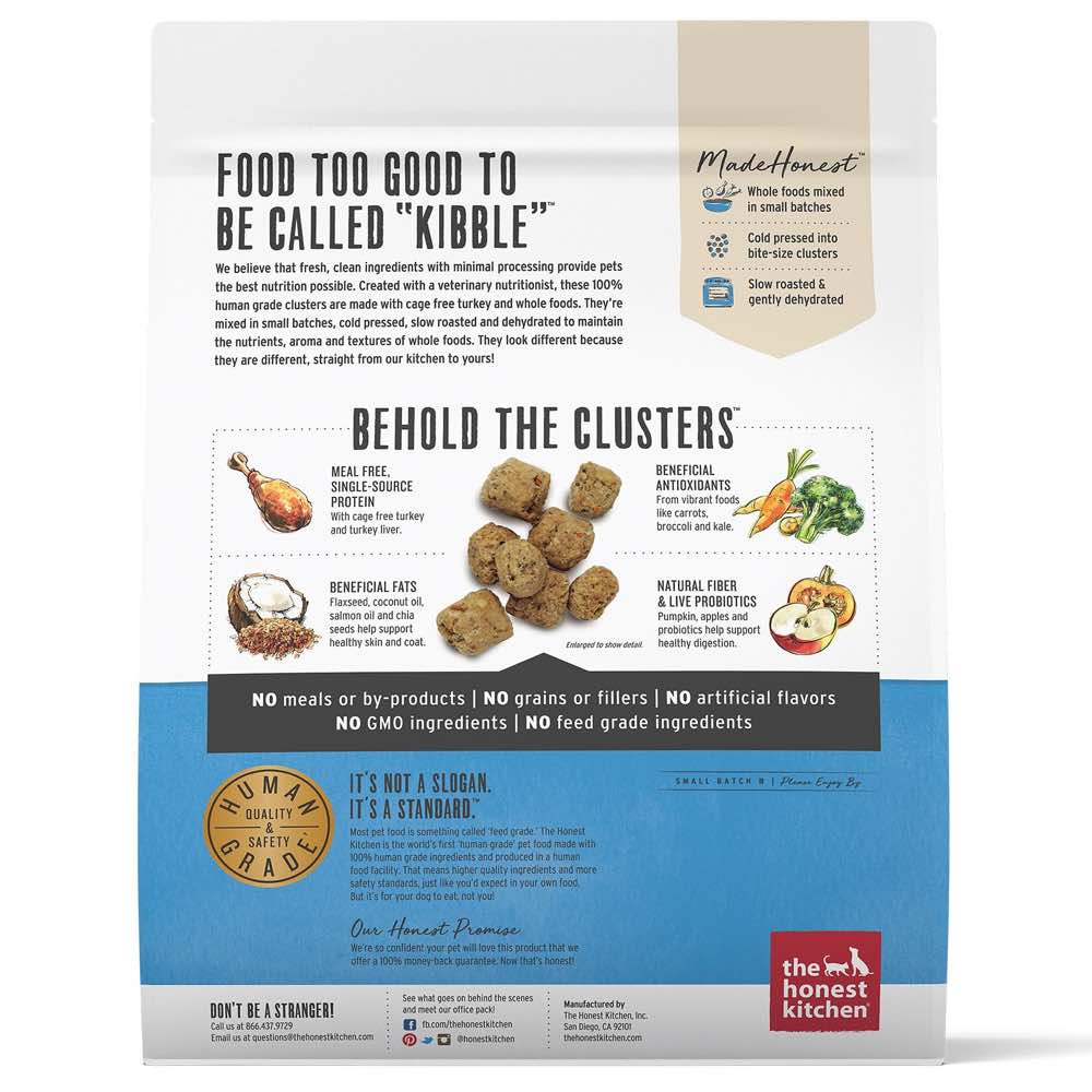 The Honest Kitchen Whole Food Clusters Turkey Grain-Free Dry Dog Food 5lb