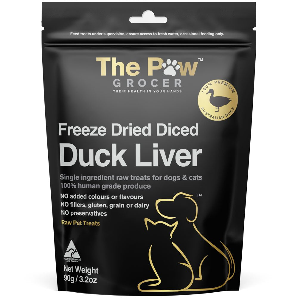 25% OFF: The Paw Grocer Duck Liver Grain-Free Freeze-Dried Raw Treats For Cats & Dogs 72g