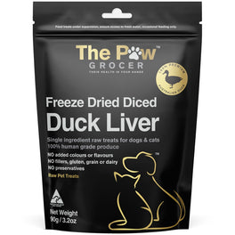 25% OFF: The Paw Grocer Duck Liver Grain-Free Freeze-Dried Raw Treats For Cats & Dogs 72g