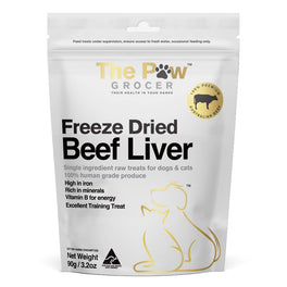 25% OFF: The Paw Grocer Freeze-Dried Beef Liver Treats For Cats & Dogs 90g