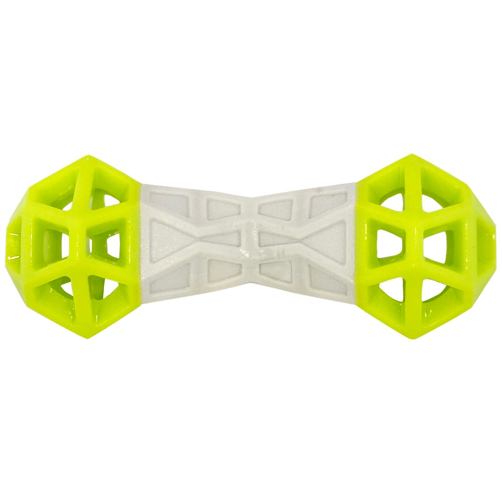 Totally Pooched Flex'n Squeak Rubber Dumbbell Dog Toy (Green)