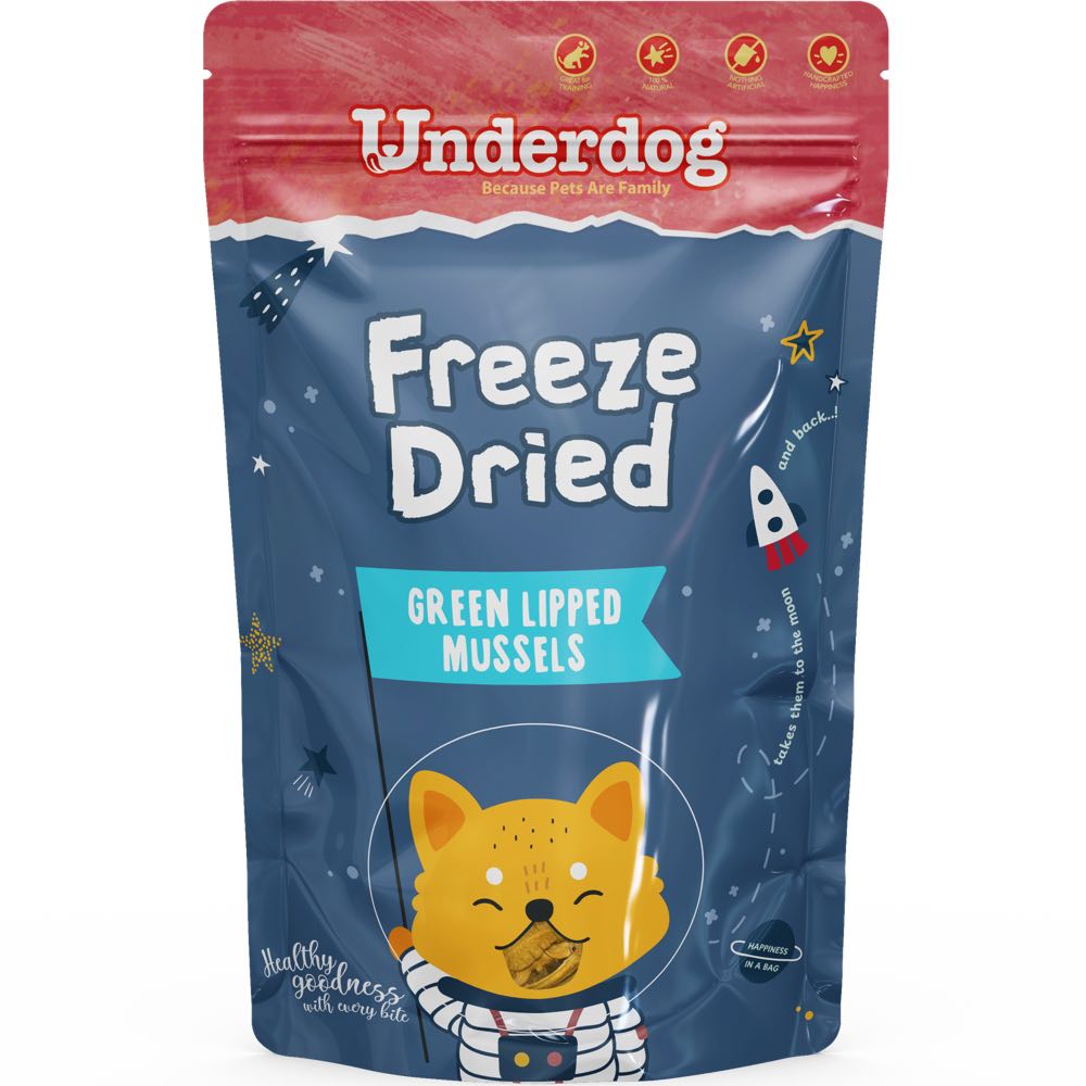 Underdog Green Lipped Mussels Freeze-Dried Grain-Free Dog Treats 50g