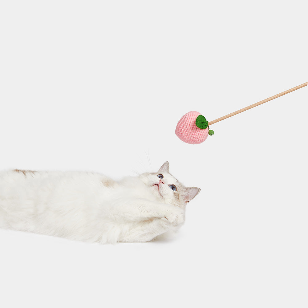 VETRESKA Blooming Peach Cat Wand Toy