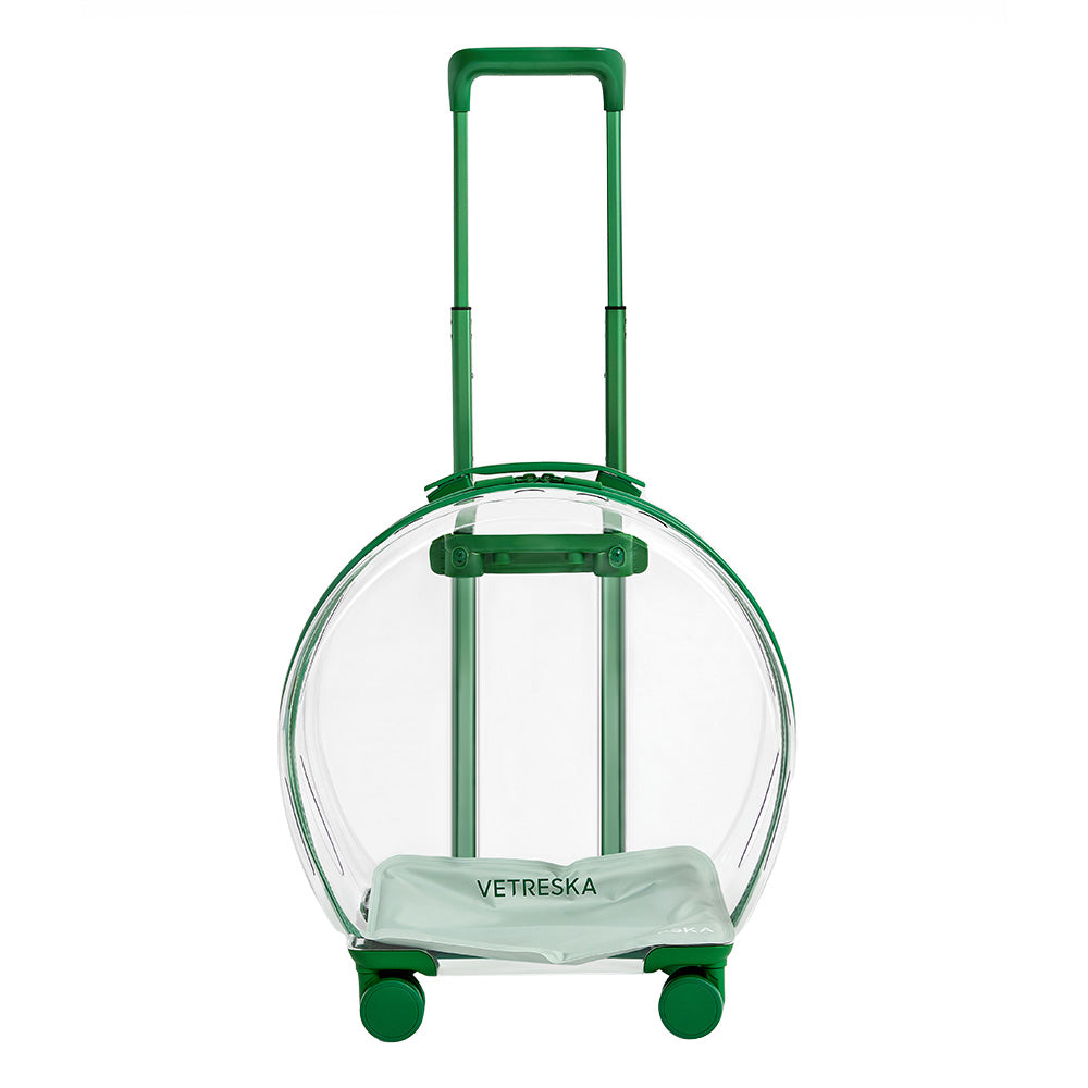 VETRESKA Bubble Carrier For Cats & Dogs (Green, Transparent)