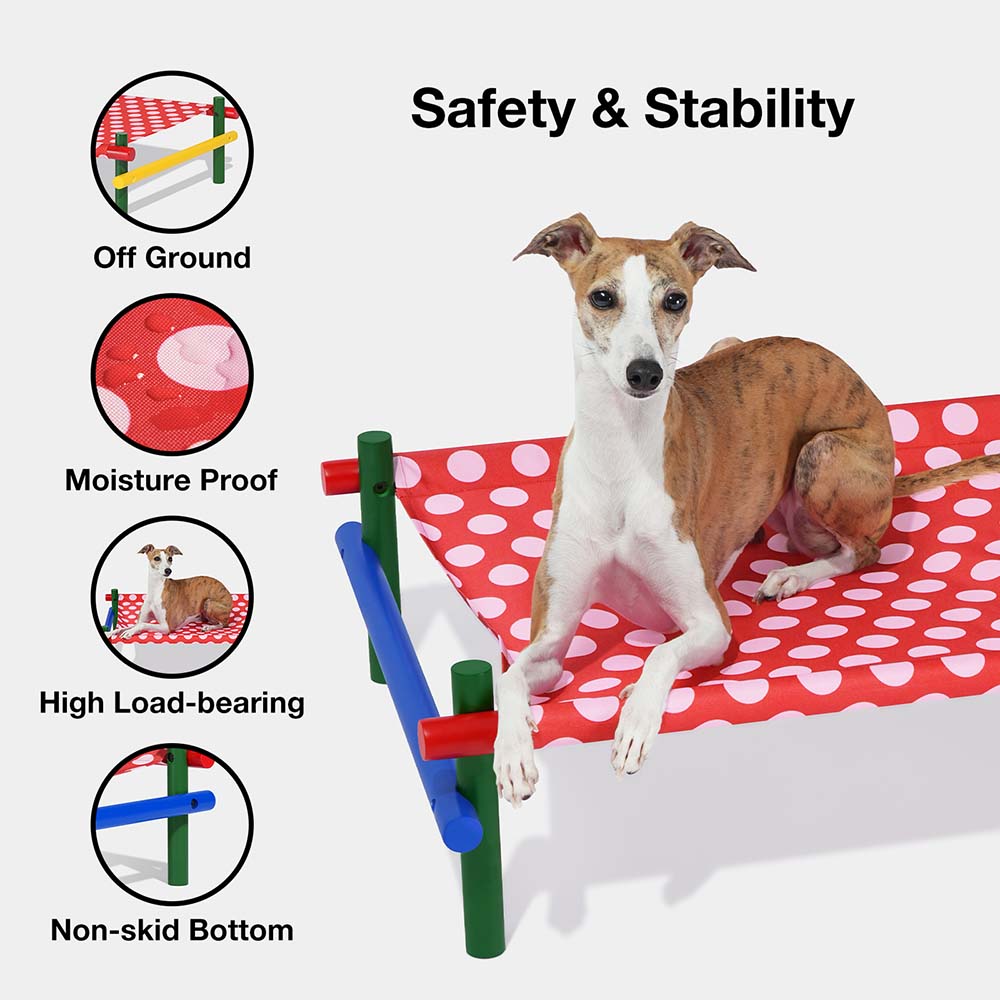 VETRESKA Chroma Elevated Bed For Cats & Dogs (Red)