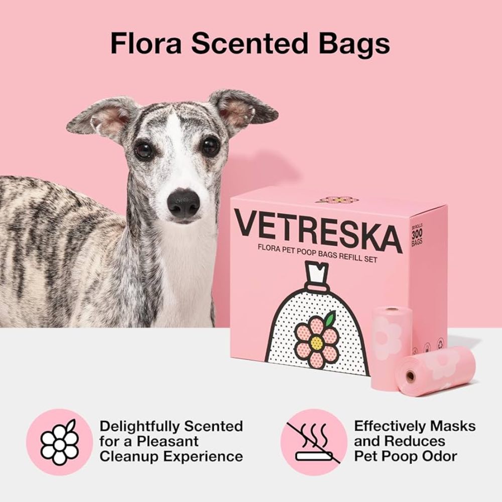 VETRESKA Flora Scented Dog Poop Bags 300pc