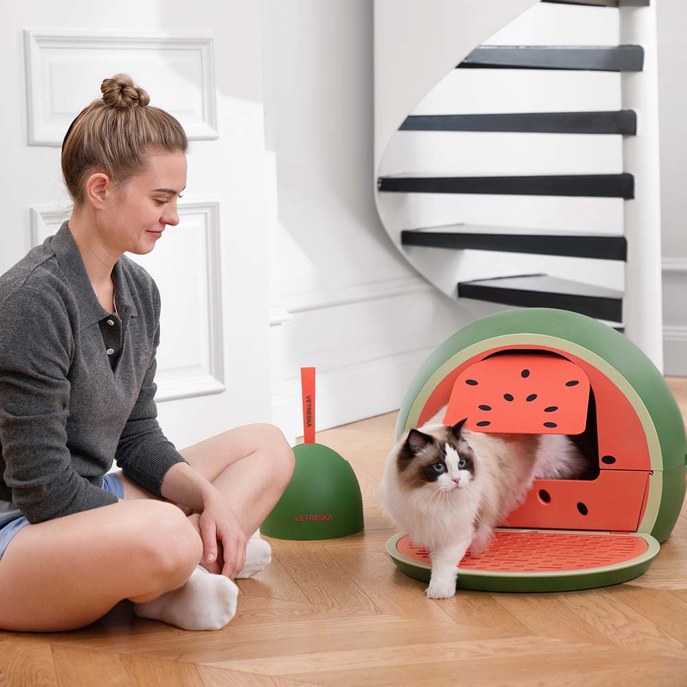 VETRESKA Kitty Kove Cat Litter Box (Watermelon)