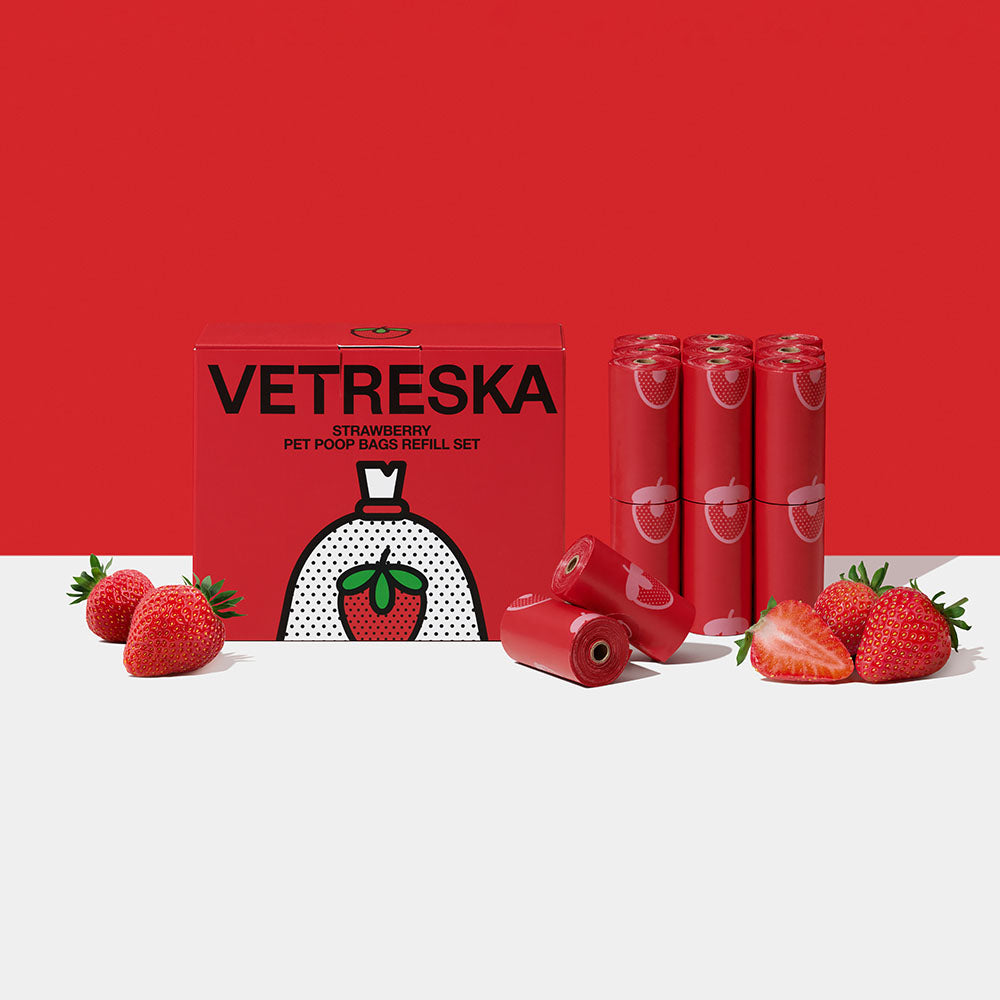 VETRESKA Strawberry Scented Dog Poop Bags 300pc