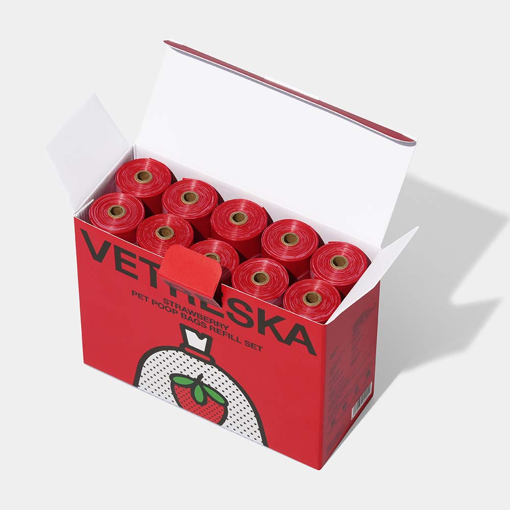 VETRESKA Strawberry Scented Dog Poop Bags 300pc