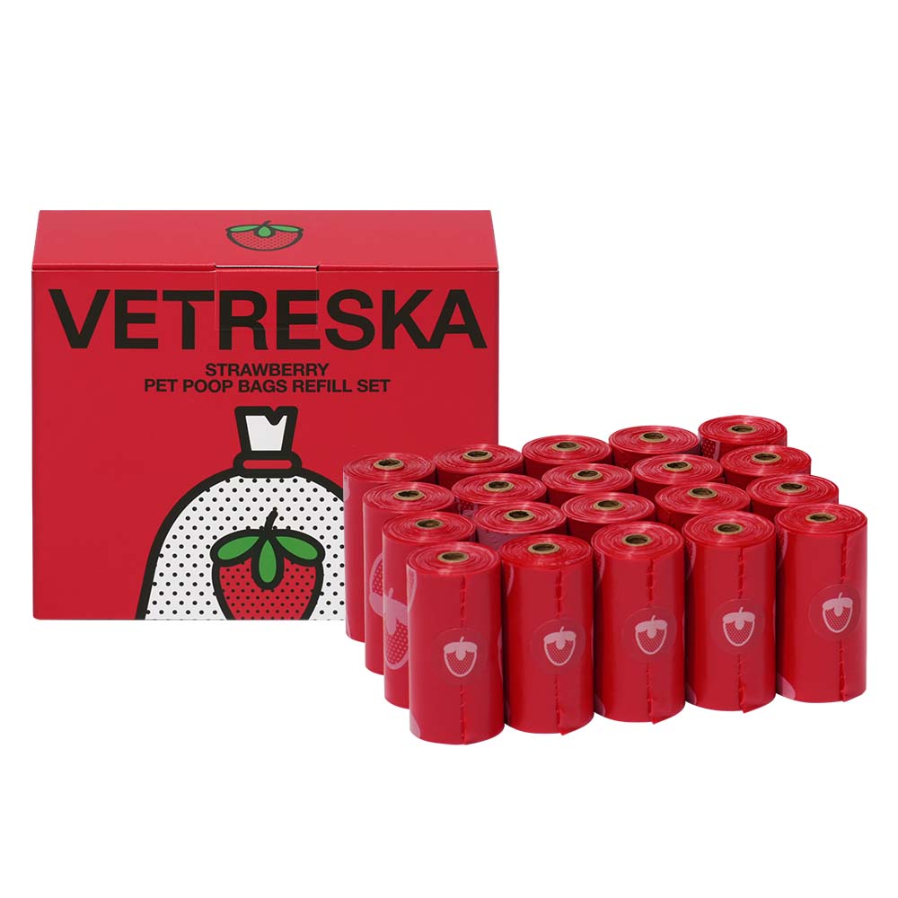 VETRESKA Strawberry Scented Dog Poop Bags 300pc