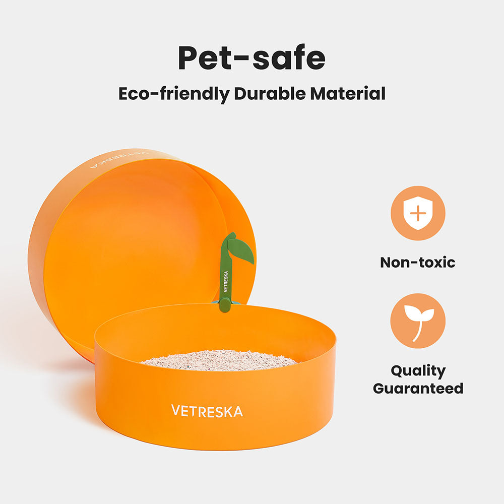 VETRESKA Tangerine Cat Litter Tray