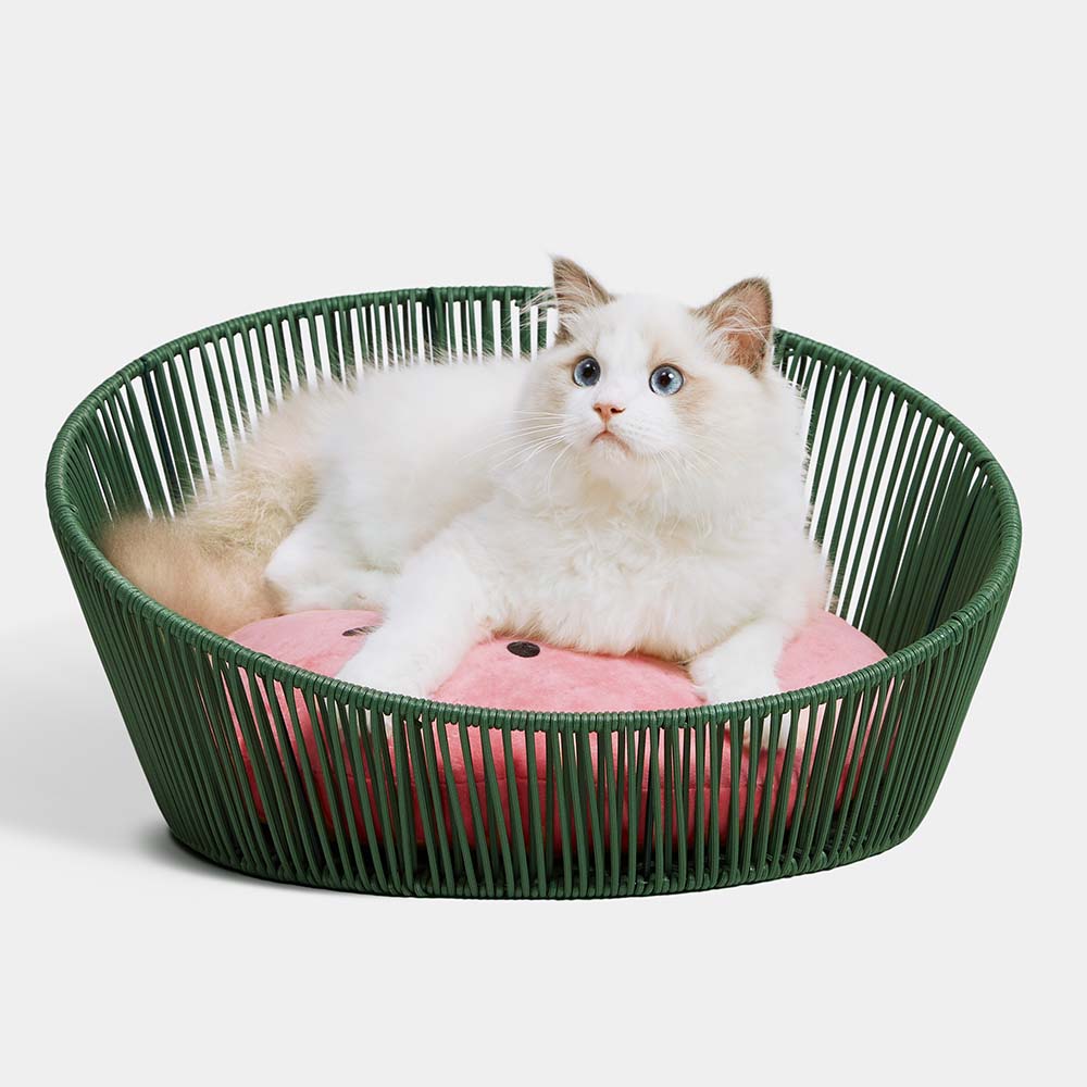 VETRESKA Watermelon Rattan Bed For Cats & Dogs