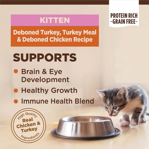 '20% OFF/FREE CANNED FOOD w 5lb': Wellness CORE Kitten Deboned Turkey, Turkey Meal & Deboned Chicken Grain-Free Dry Cat Food