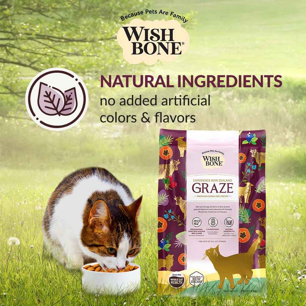 25% OFF: Wishbone Graze Beef, Lamb & Chicken Grain-Free Dry Cat Food 4lb