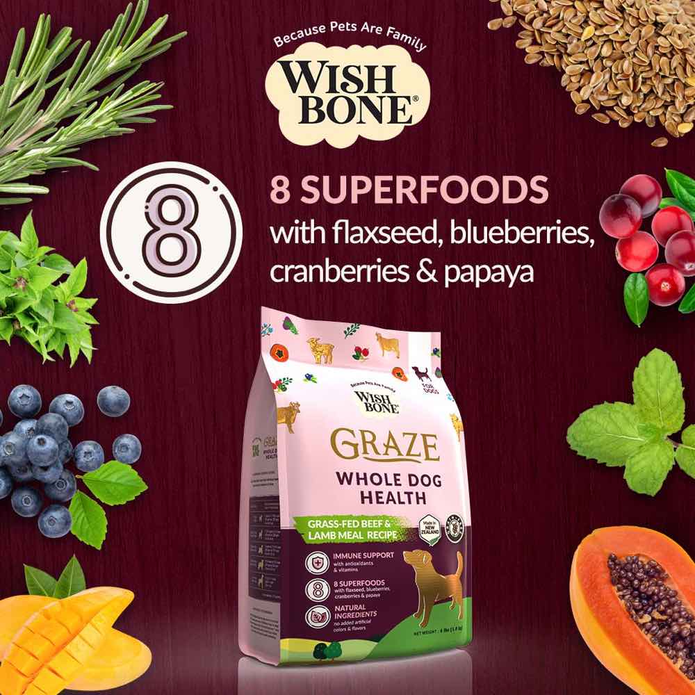 15% OFF: Wishbone Graze Grass-Fed Beef & Lamb Meal Grain-Free Adult Dry Dog Food