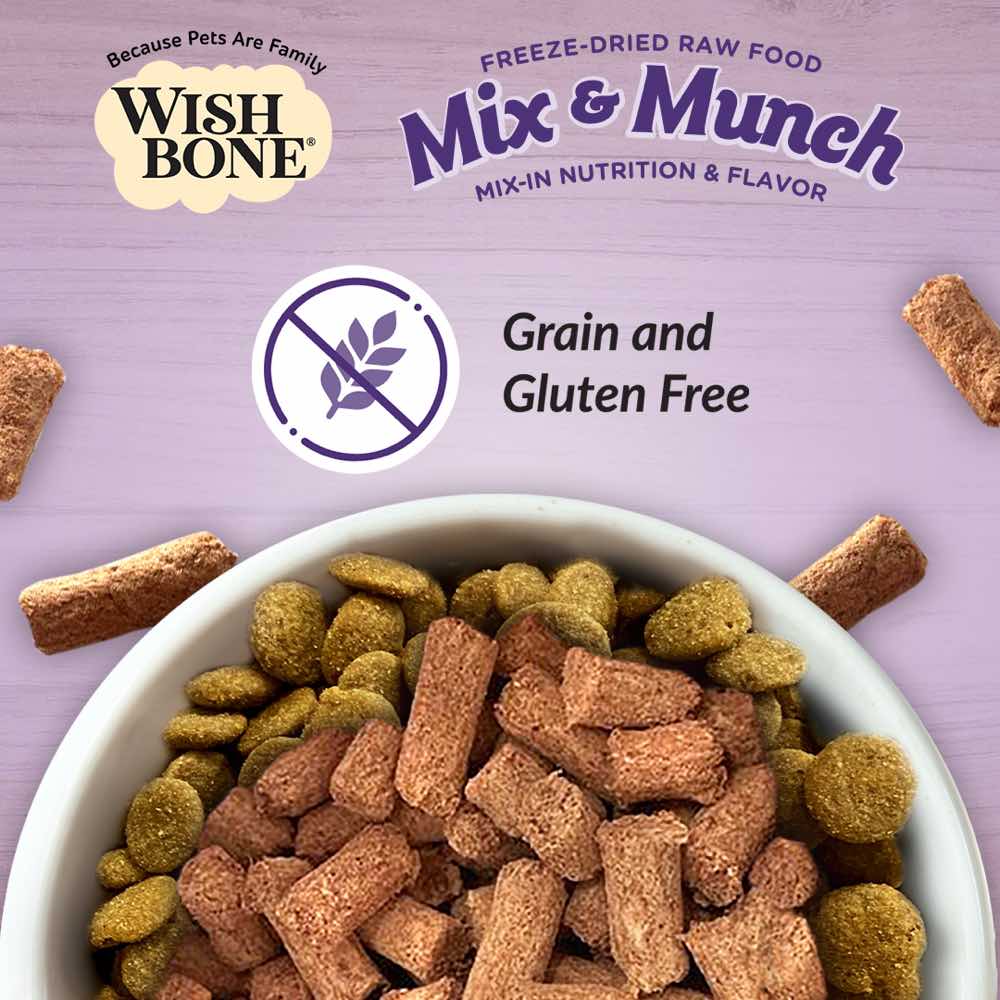 $9 OFF (Exp 18May25): Wishbone Mix & Munch Beef & Ocean Fish Grain-Free Freeze-Dried Raw Food Dog Food Topper 350g