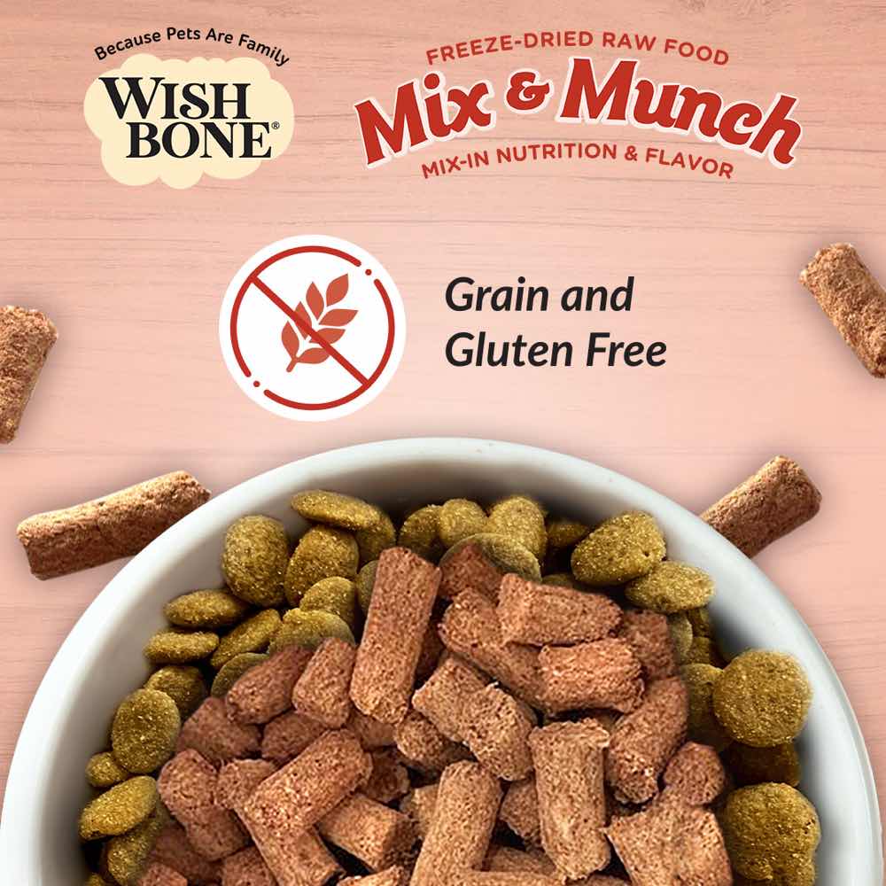 15% OFF: Wishbone Mix & Munch Beef & Venison Grain-Free Freeze-Dried Raw Food Dog Food Topper 350g