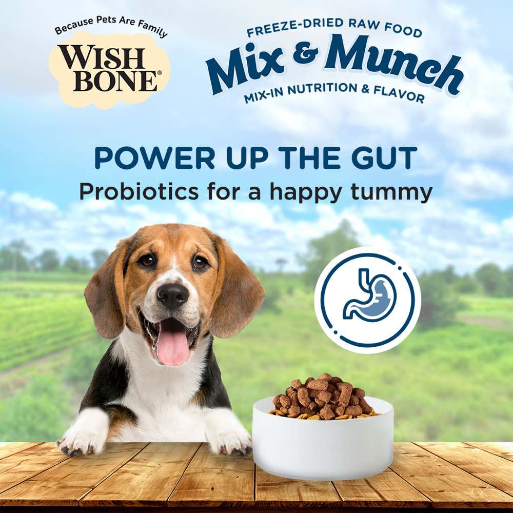 15% OFF: Wishbone Mix & Munch Chicken & Rabbit Grain-Free Freeze-Dried Raw Food Dog Food Topper 350g