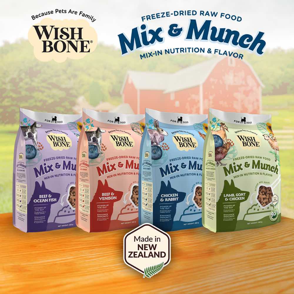 15% OFF: Wishbone Mix & Munch Chicken & Rabbit Grain-Free Freeze-Dried Raw Food Dog Food Topper 350g