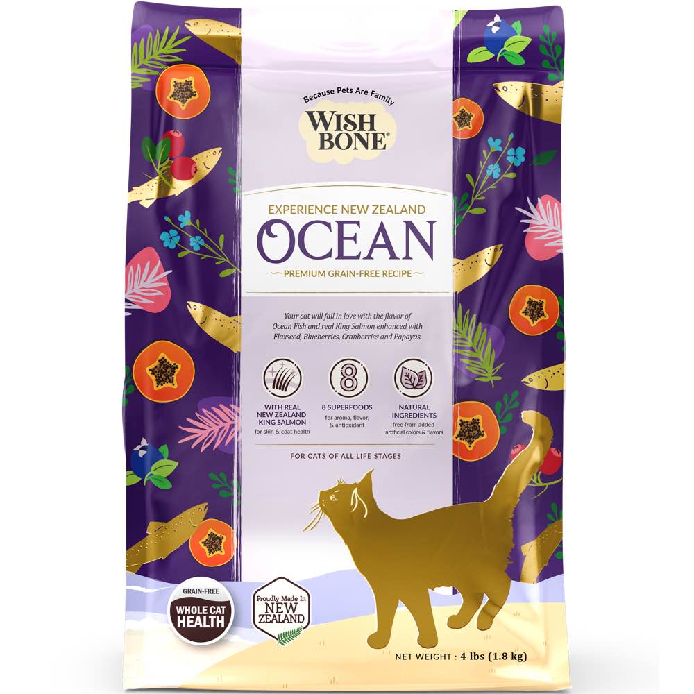 25% OFF: Wishbone Ocean Fish & Chicken Grain-Free Dry Cat Food 4lb