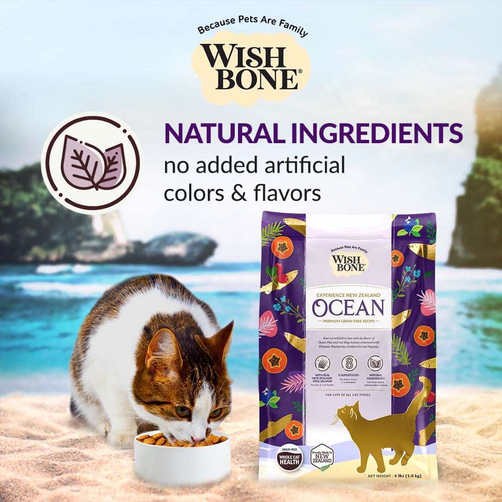 25% OFF: Wishbone Ocean Fish & Chicken Grain-Free Dry Cat Food 4lb