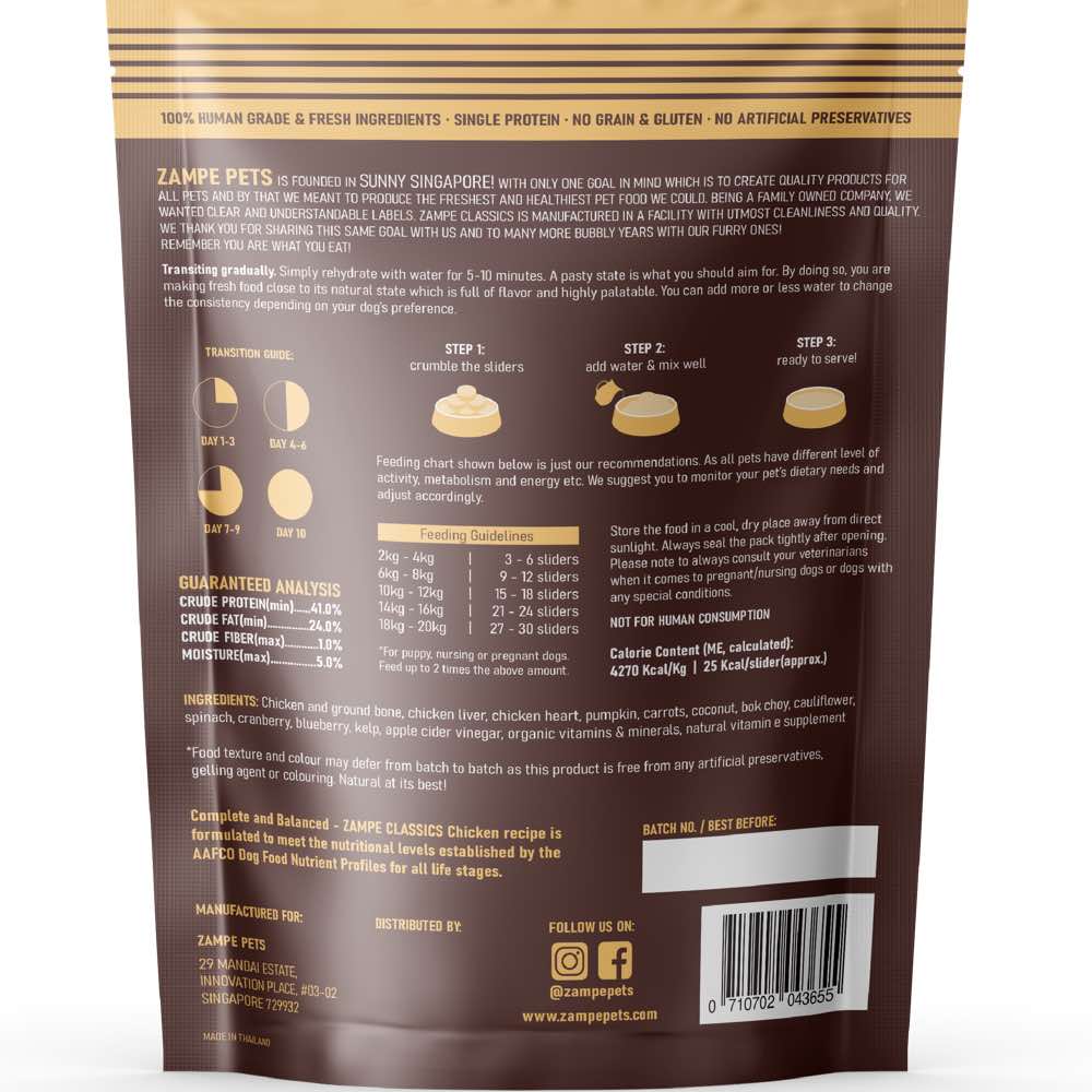 BUNDLE DEAL: Zampe Chicken Grain-Free Freeze-Dried Raw Dog Food 400g