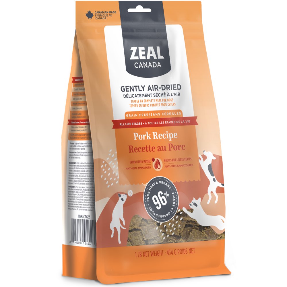 Zeal Canada Gently Air-Dried Pork Recipe Dry Dog Food 1lb