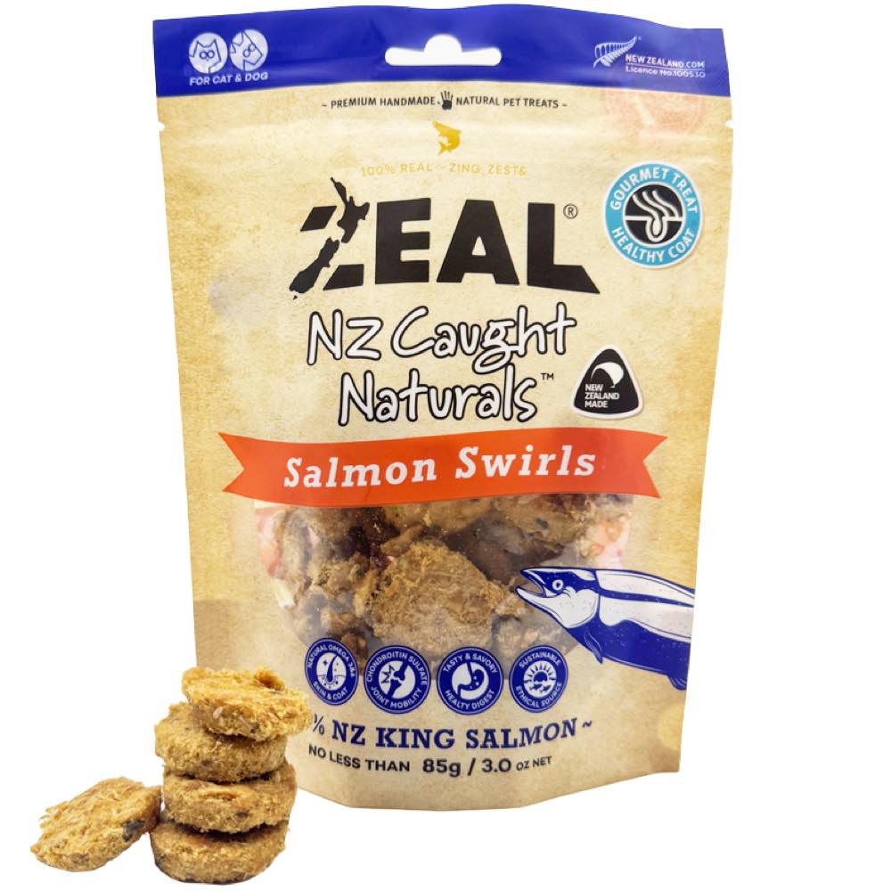 Zeal Wild Caught Naturals Salmon Swirls Grain-Free Treats For Cats & Dogs 85g