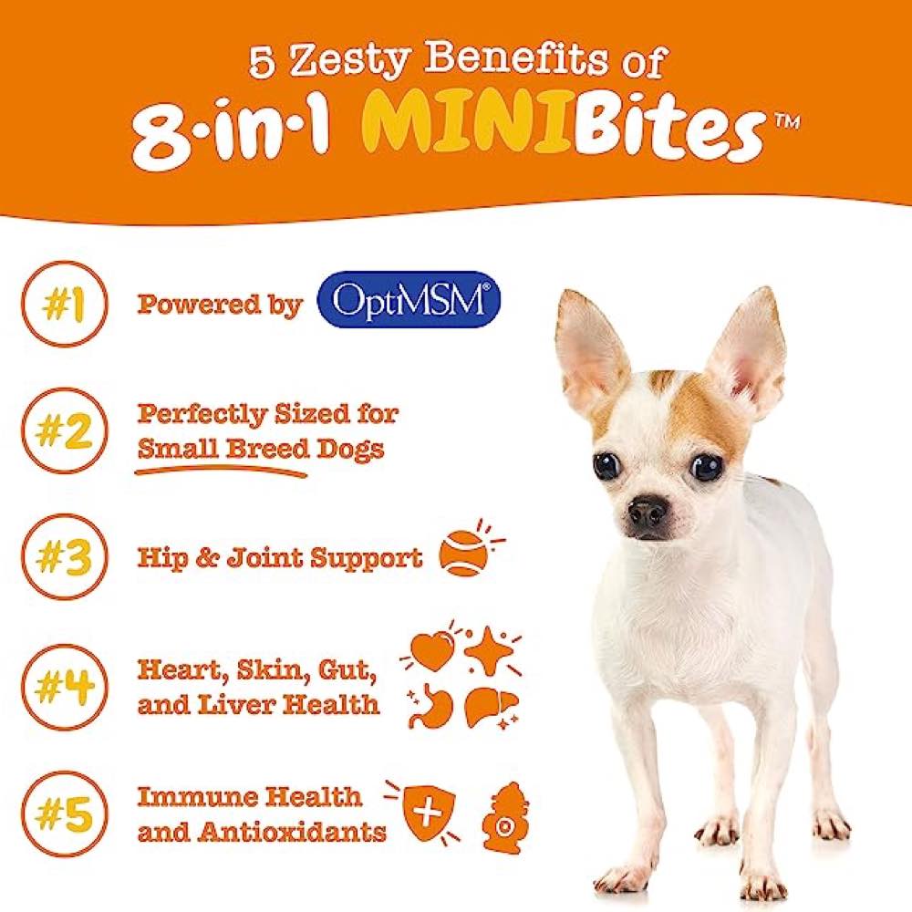 10% OFF: Zesty Paws 8-in-1 Mini Bites Chicken Flavor Dog Supplement Chews 90ct