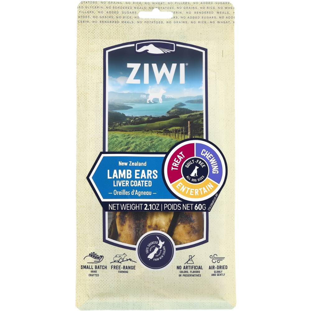 20% OFF: ZiwiPeak Lamb Ears Air-Dried Dog Treats 60g