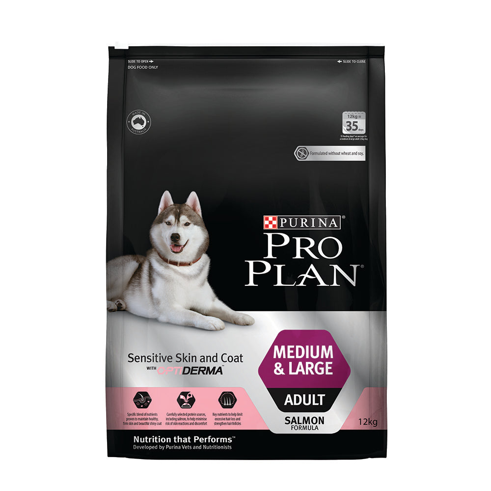 Pro Plan OptiDerma Sensitive Skin & Coat Salmon Medium & Large Adult ...