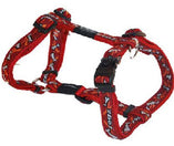 Rogz Fancy Dress Scooter Dog Harness Bones On Red XL