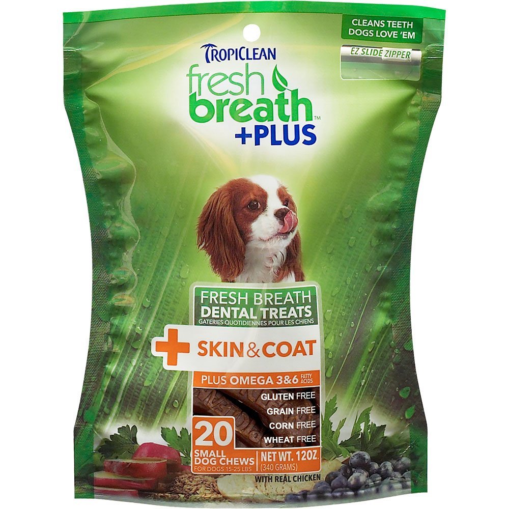 Tropiclean Fresh Breath Plus Skin Coat Dental Chews For Dogs