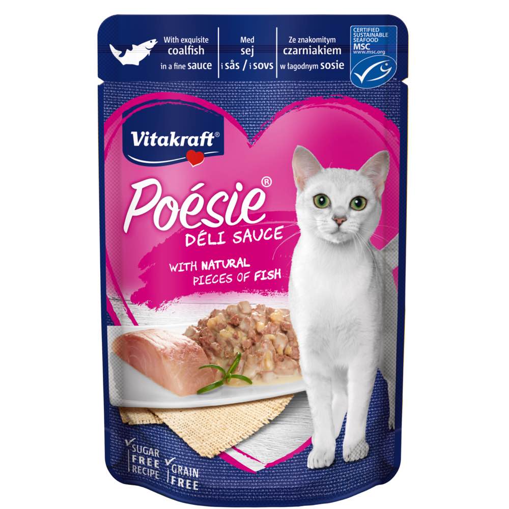 Vitakraft Poesie Deli Sauce Coalfish Grain Free Adult Pouch Cat Food