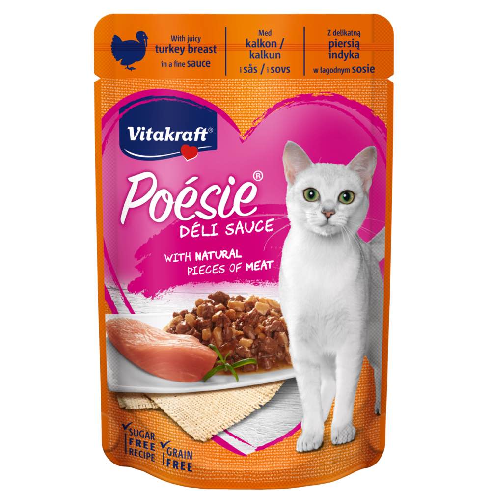 Vitakraft Poesie Deli Sauce Turkey Breast Grain Free Adult Pouch