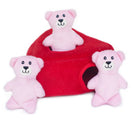 ZippyPaws Valentine's Burrow Heart N' Bears Dog Toy